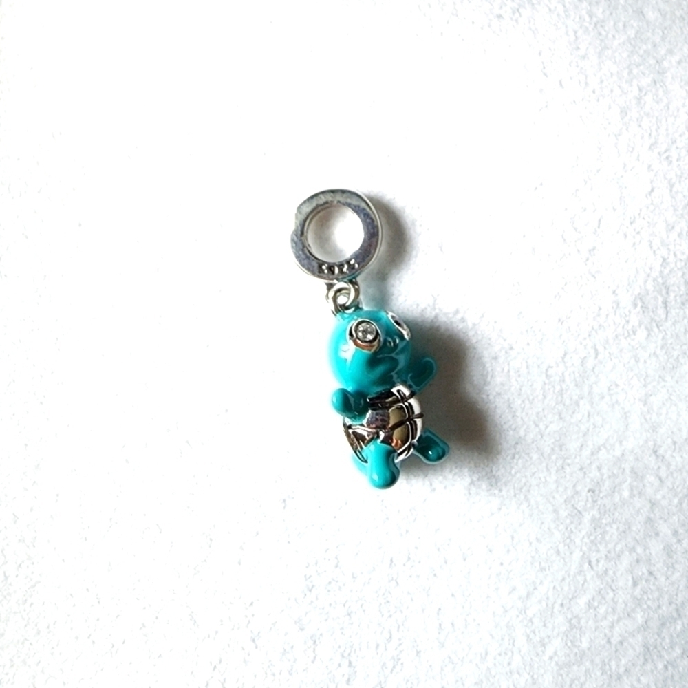 New Pokémon Squirtel Dangle silver charm for jewelry bracelet